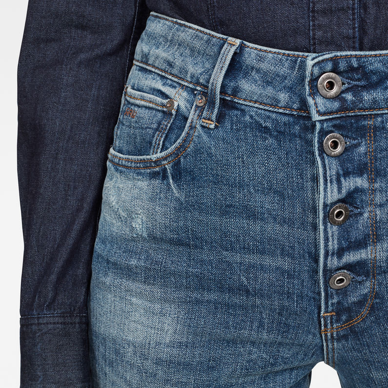 G-Star RAW® Jean Navik High Slim Ankle Bleu moyen detail shot