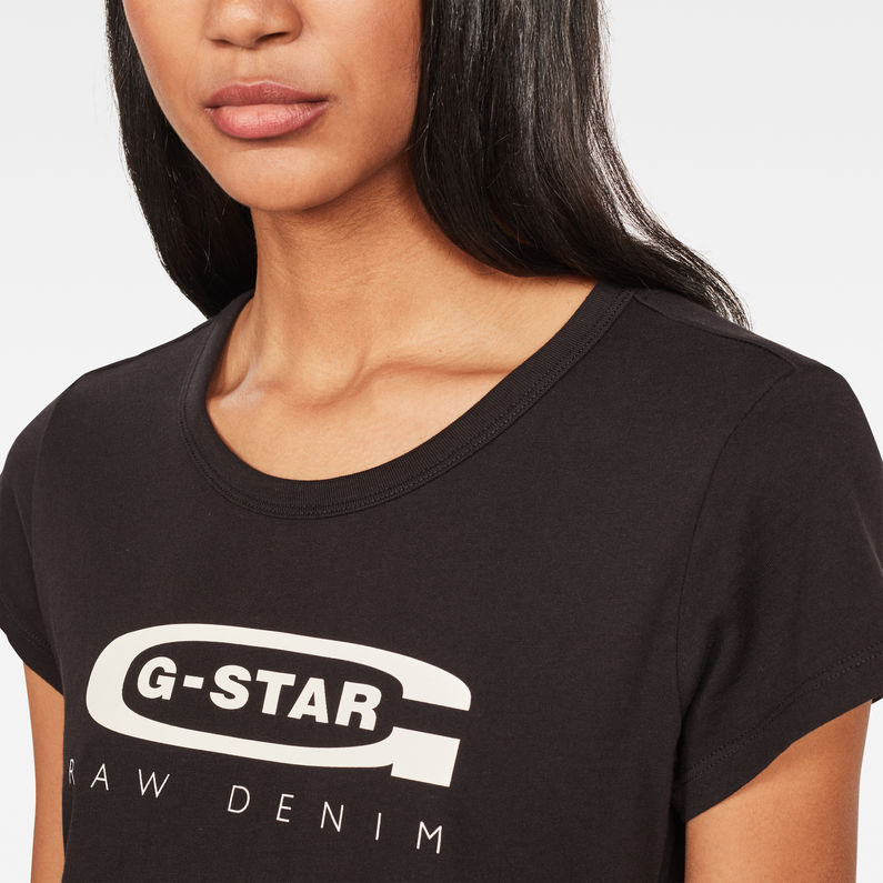G-Star RAW® Graphic 20 Slim T-shirt Schwarz detail shot
