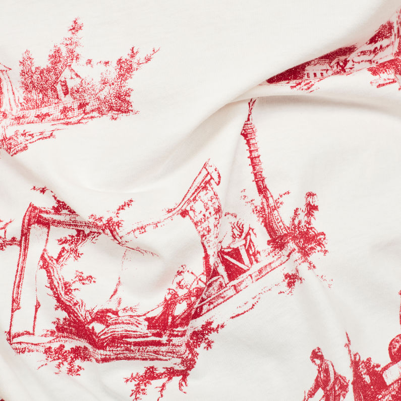G-Star RAW® Toile de Jouy X25 Print T-Shirt Blanc fabric shot