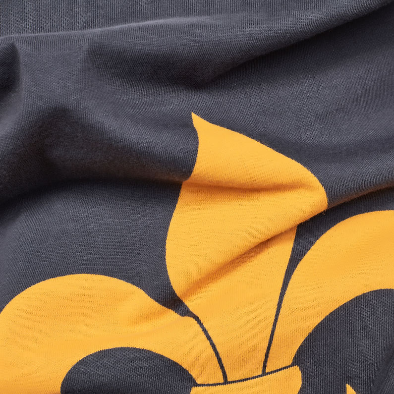 G-Star RAW® Fleur de Lys X25 Print T-Shirt Azul oscuro fabric shot