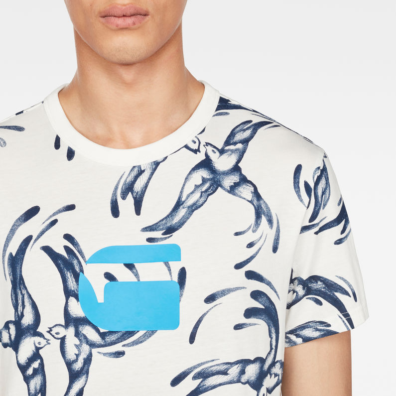 G-Star RAW® Chinoiserie X25 Print T-Shirt Blanc detail shot