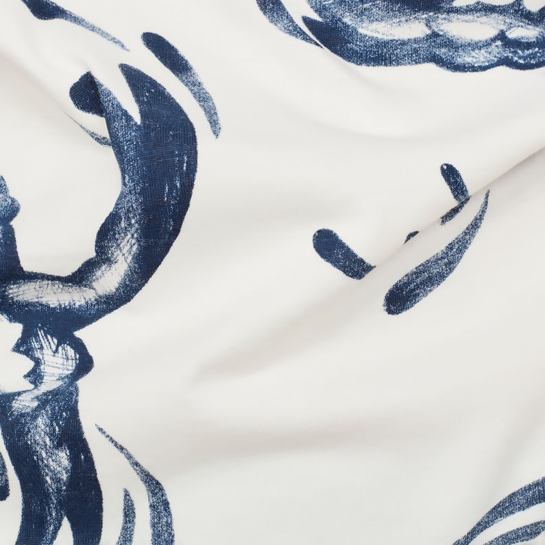 G-Star RAW® Chinoiserie X25 Print T-Shirt Blanc fabric shot