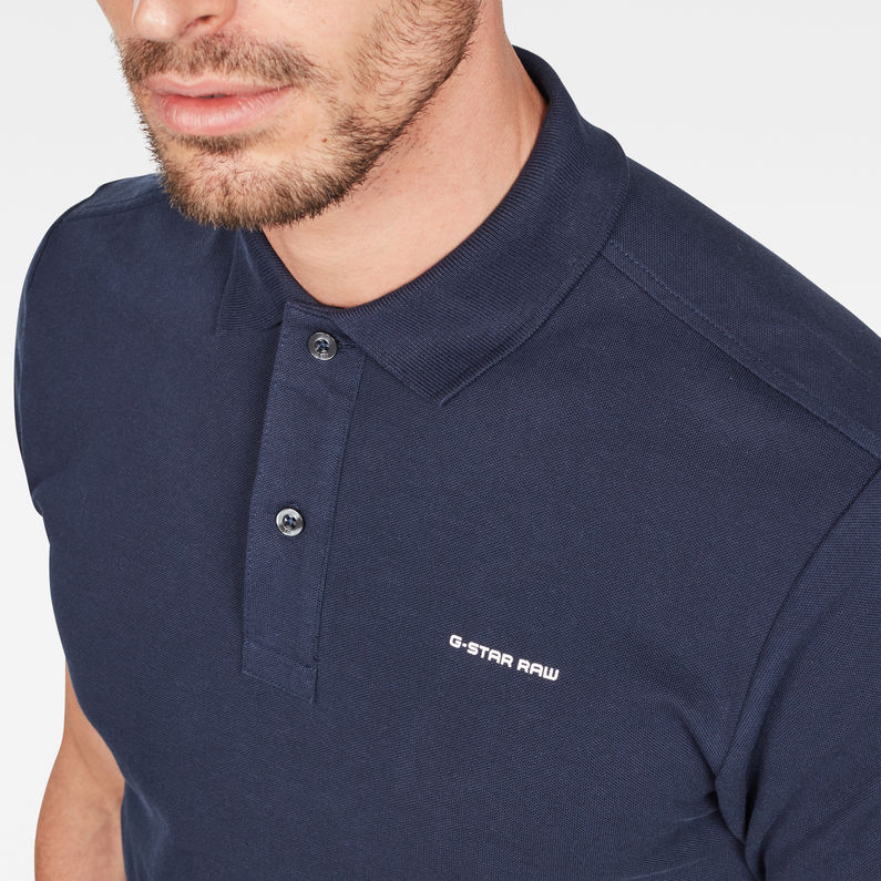 G-STAR® Oluv Slim Polo Dark blue detail shot
