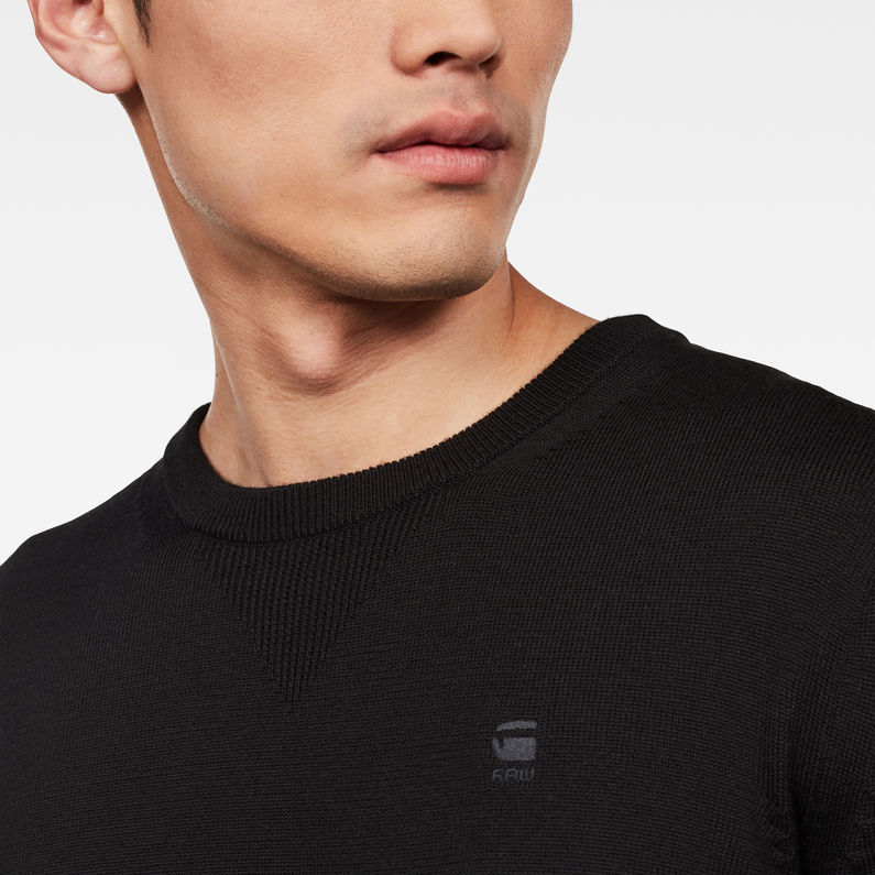 G-Star RAW® Washable Merino Knit Black detail shot