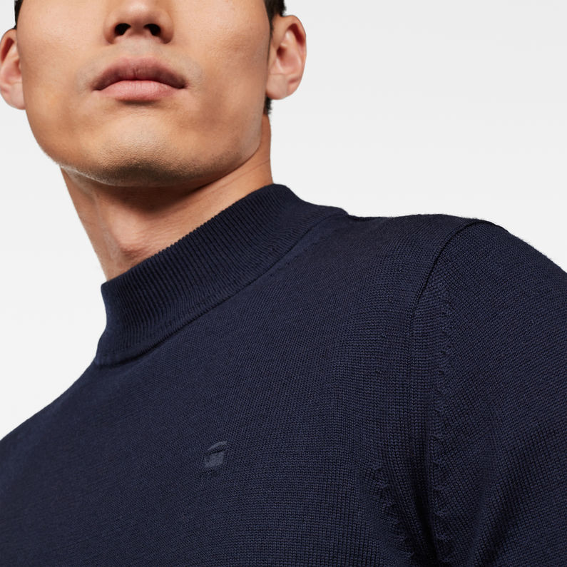 G-Star RAW® Washable Merino Knit Dark blue detail shot