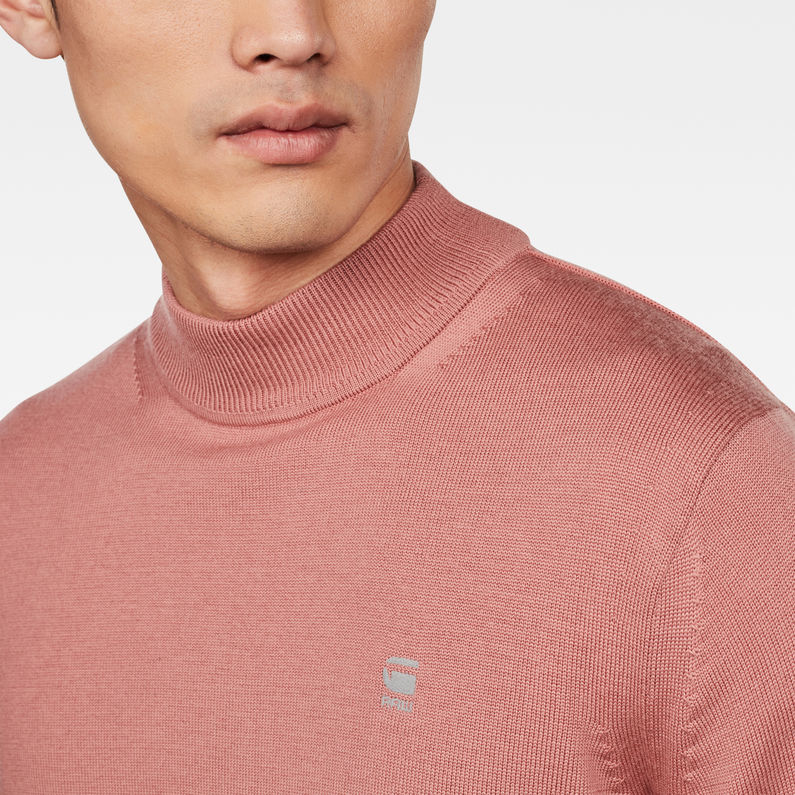 G-Star RAW® Top de punto Core Mock Turtle Rosa detail shot