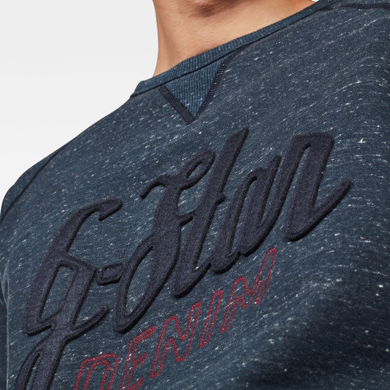 G-STAR® Graphic 15 Core Sweater Medium blue detail shot