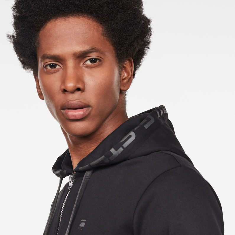 G-Star RAW® Graphic 8 Core Hooded Sweater Negro detail shot