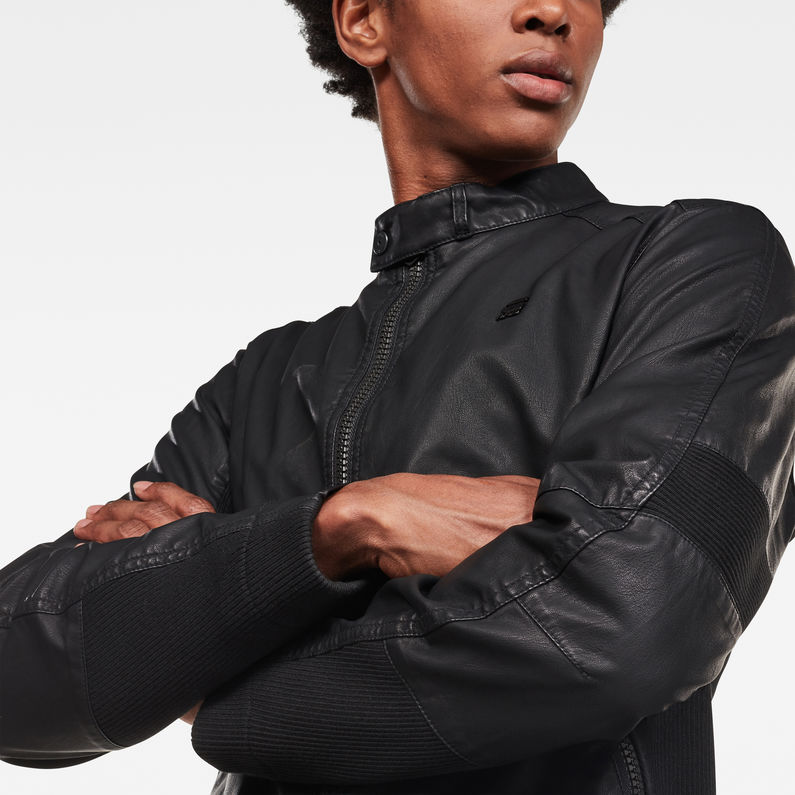 G-Star RAW® Motac-X GPL Biker Jacket Black detail shot