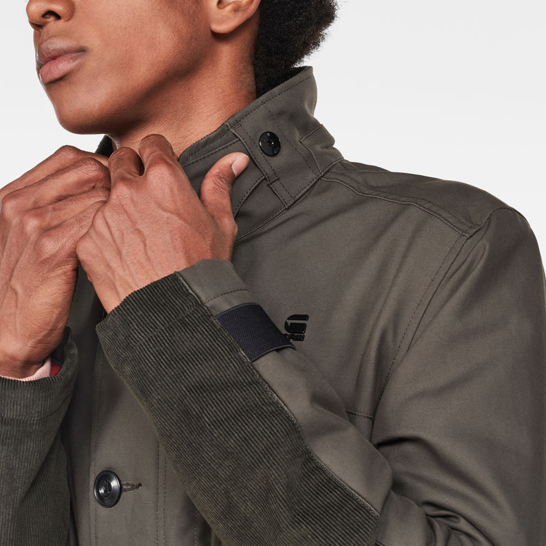 G-STAR® Scutar Utility Padded Trenchcoat Grau detail shot