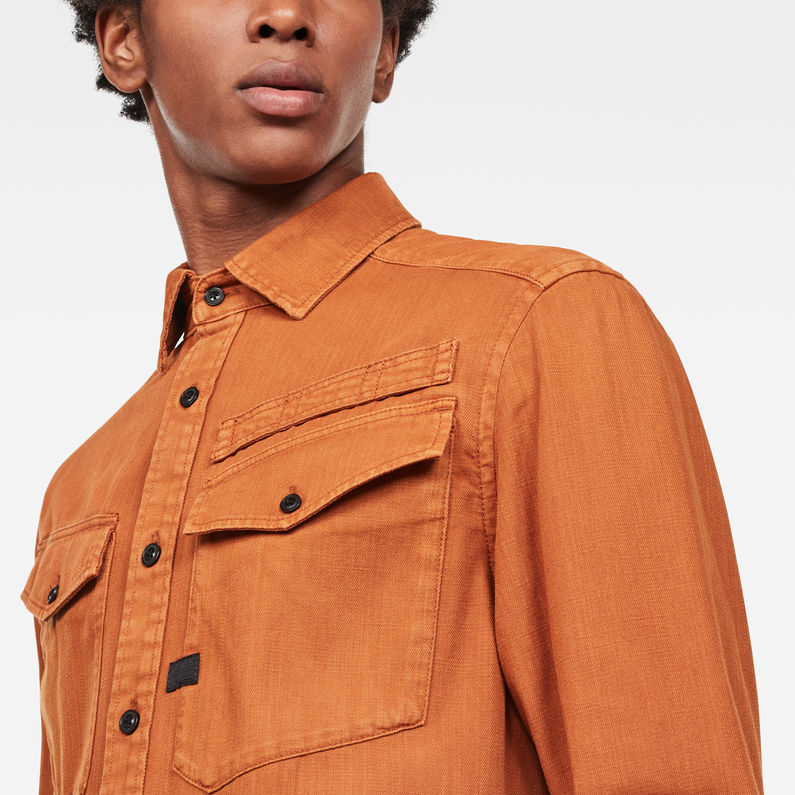 G-STAR® Camisa Army Straight Pocket Marrón detail shot