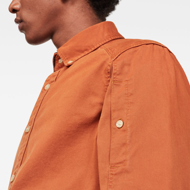 G-Star RAW® Stalt Button Down Straight Shirt Brown detail shot