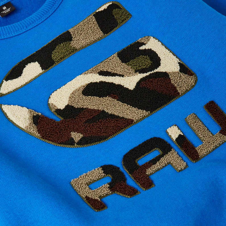G-Star RAW® Sudadera Graphic Logo Azul intermedio detail shot