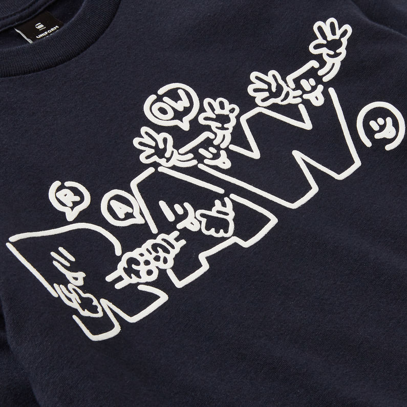G-Star RAW® Graphic T-Shirt Donkerblauw detail shot