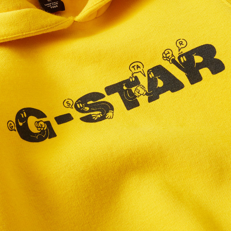 G-Star RAW® Hooded Sweater Yellow detail shot