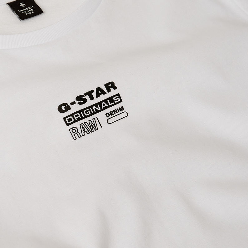 G-Star RAW® Graphic Logo T-Shirt White detail shot