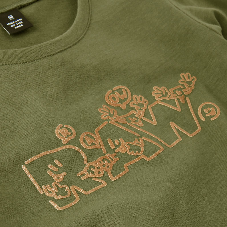 G-Star RAW® Camiseta Graphic Verde detail shot