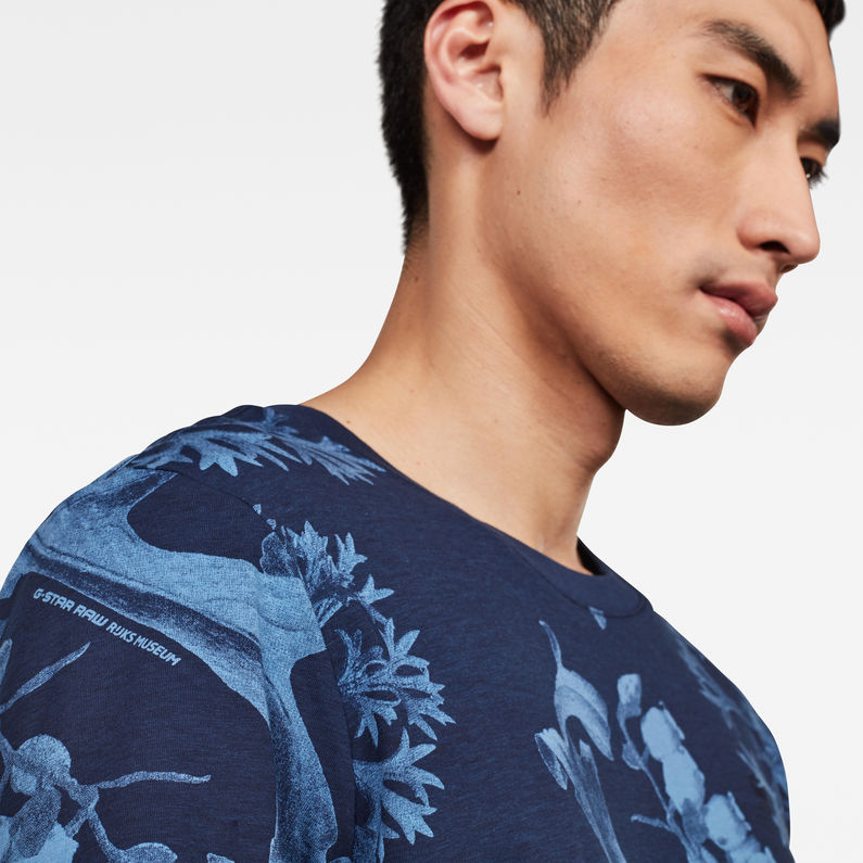 G-Star RAW® Camiseta Rijks Graphic Azul oscuro detail shot
