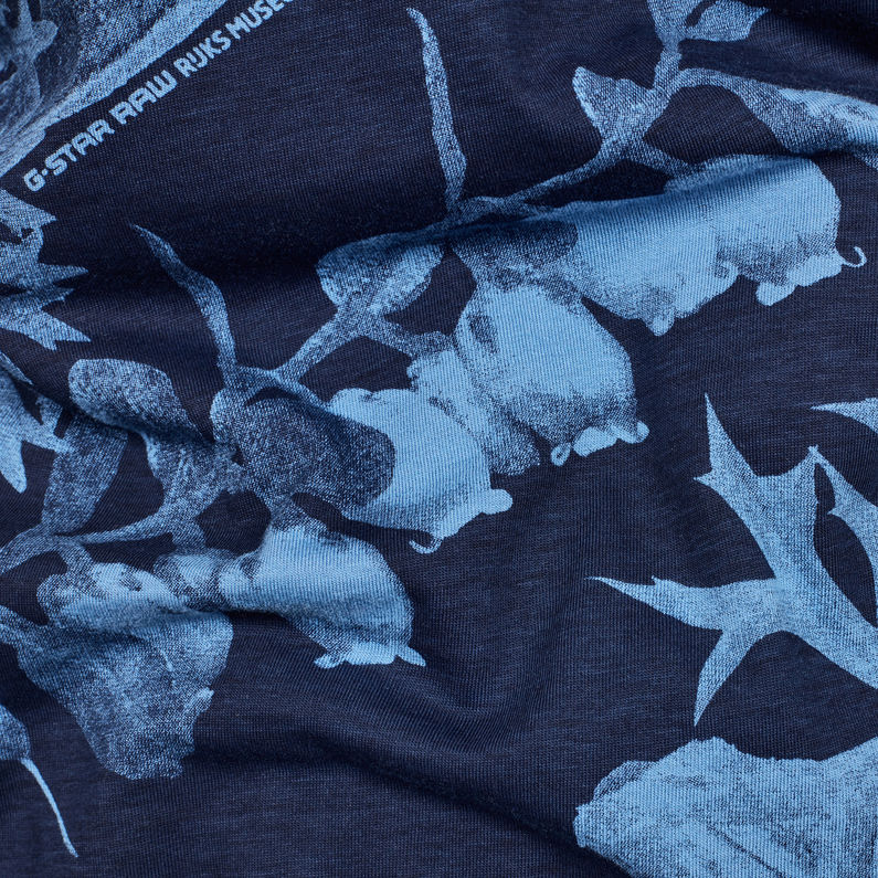 G-Star RAW® Camiseta Rijks Graphic Azul oscuro fabric shot