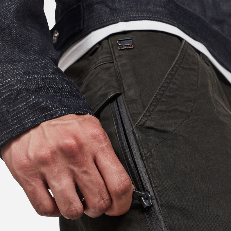 G-Star RAW® Pantalones 3D Cargo Slim Tapered Gris detail shot