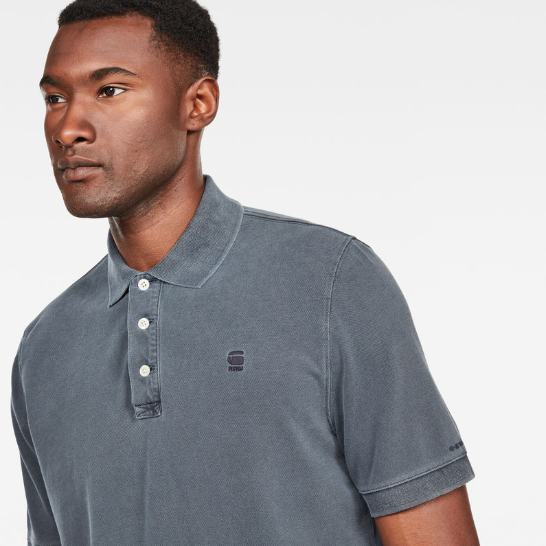 G-Star RAW® Polo Halite Azul oscuro detail shot