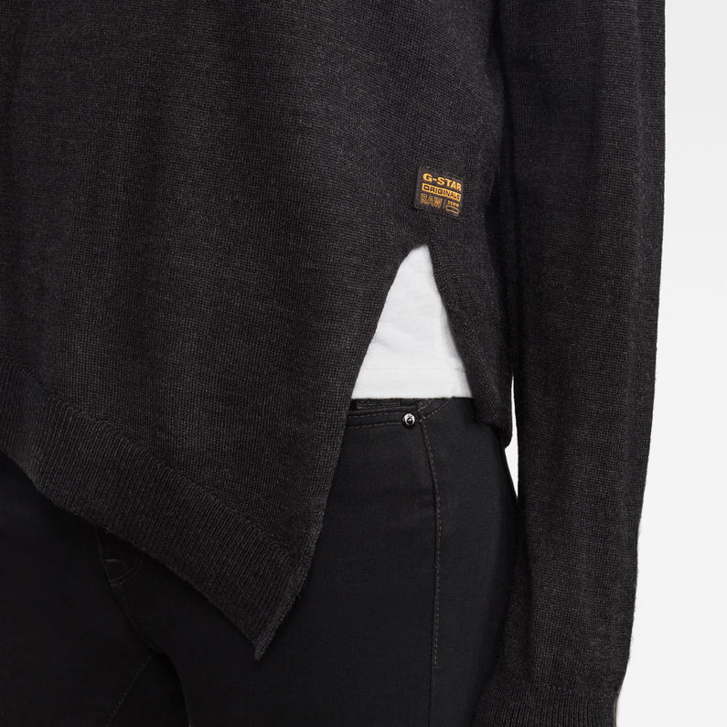 G-Star RAW® Sweat Asymmetric Knitted Noir detail shot