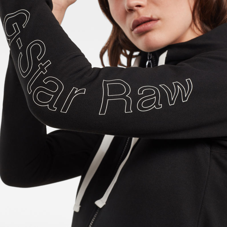 G-Star RAW® Fisure Slim Zip Thru Sweatshirt Schwarz detail shot
