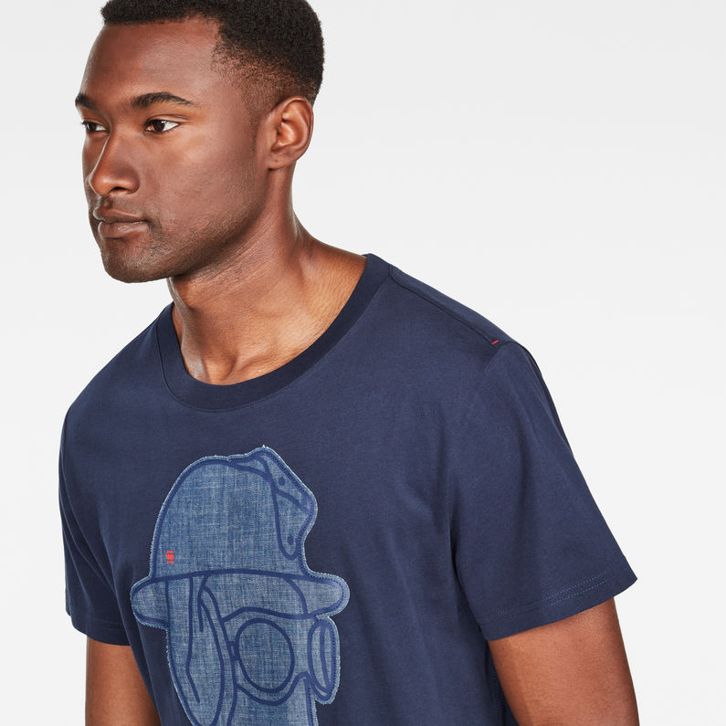 G-Star RAW® T-shirt Graphic 10 Bleu foncé detail shot