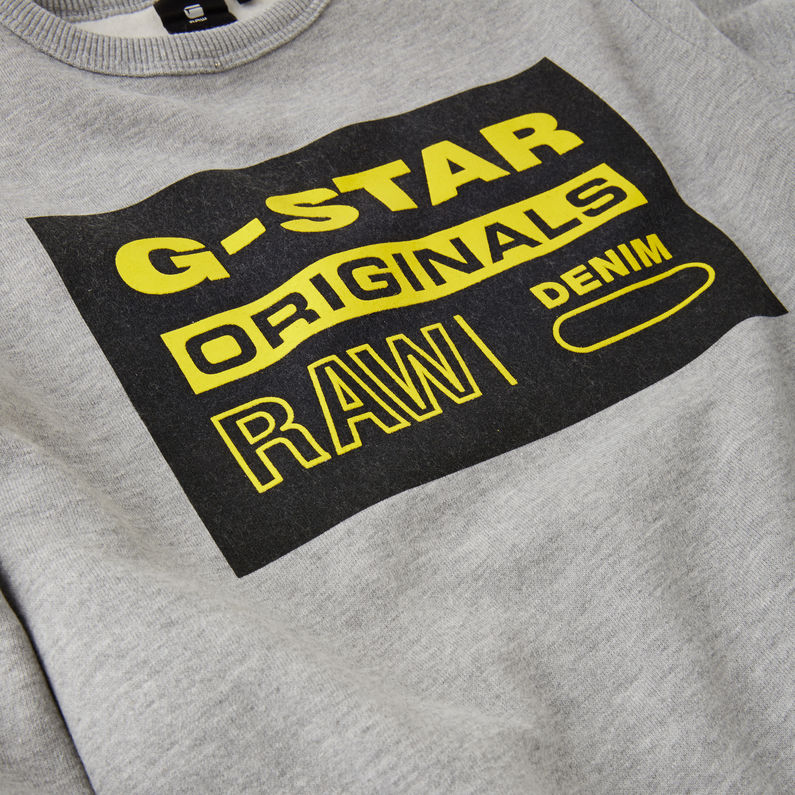 G-Star RAW® Graphic Sweater Grey detail shot