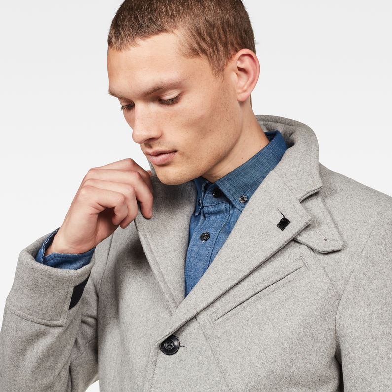 G-Star RAW® Abrigo Varve Wool Gris detail shot