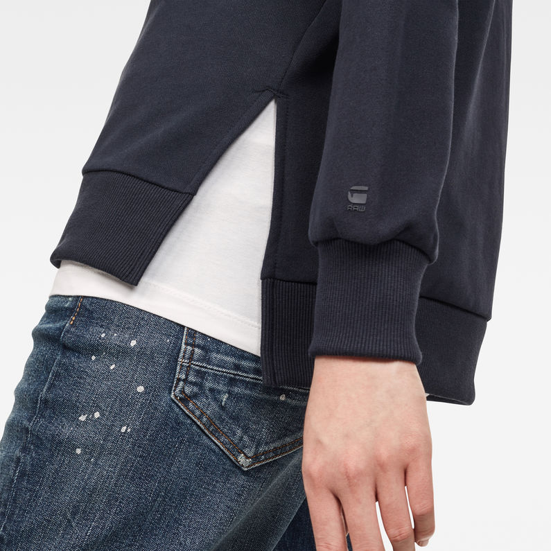 G-Star RAW® Sweat Graphic 22 Boyfriend Slit Bleu foncé detail shot
