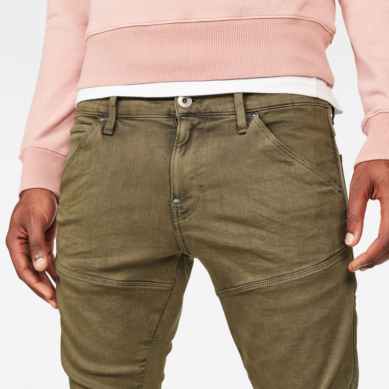 G-Star RAW® 5620 3D Zip Knee Skinny Jeans Groen detail shot