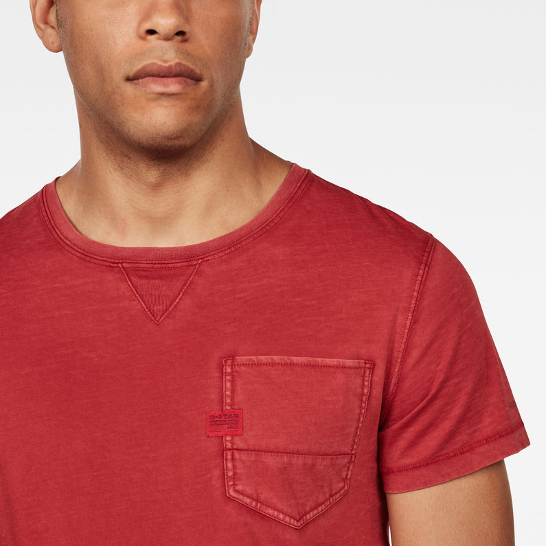 G-Star RAW® T-shirt Muon Pocket Rouge