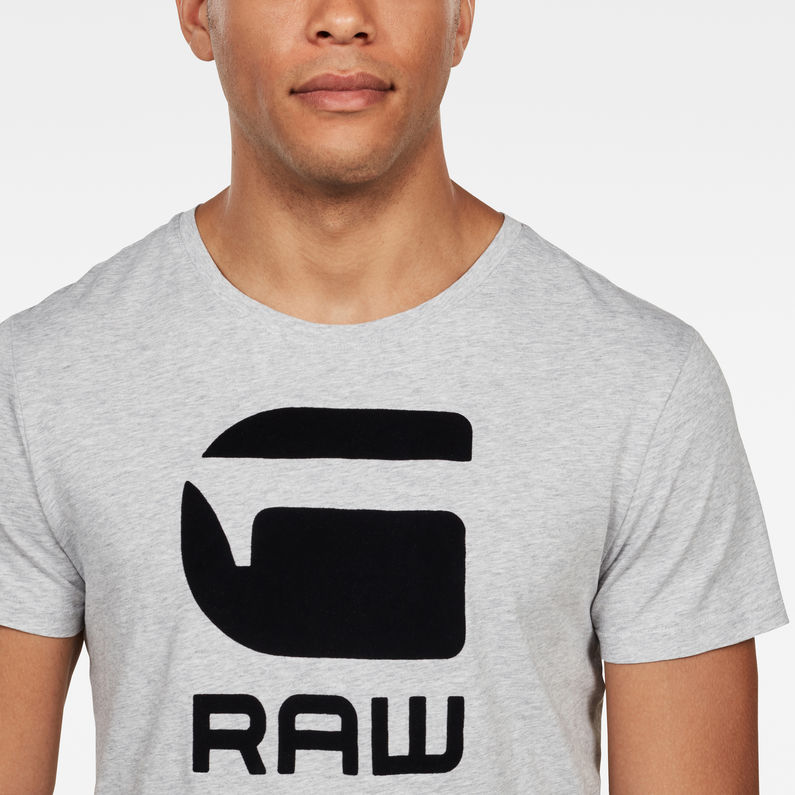 G-Star RAW® Graphic Flock T-Shirt Grey detail shot