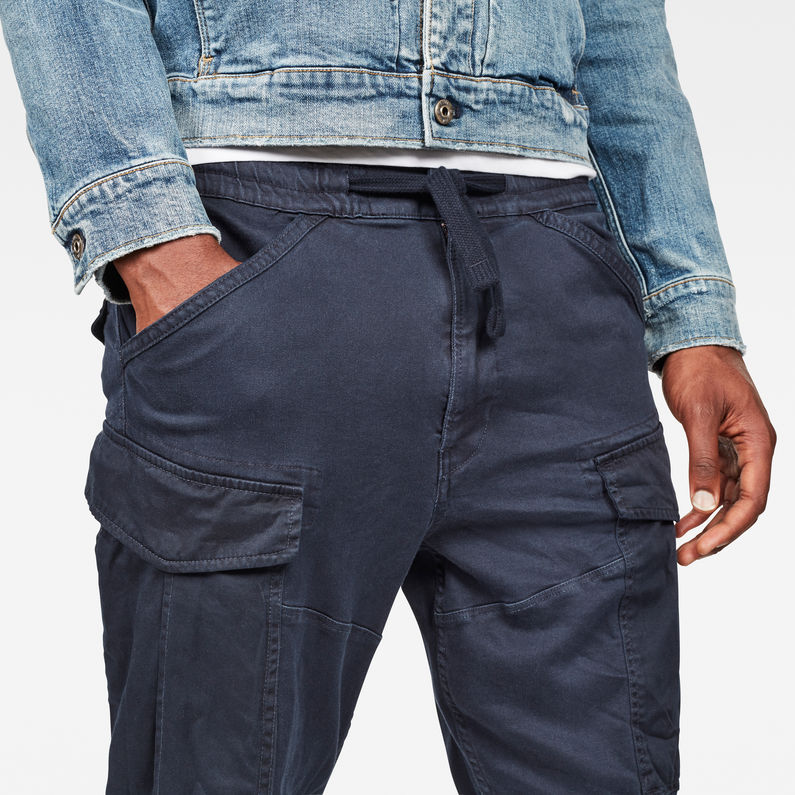 G-Star RAW® Rovic Slim Trainer Broek Donkerblauw detail shot