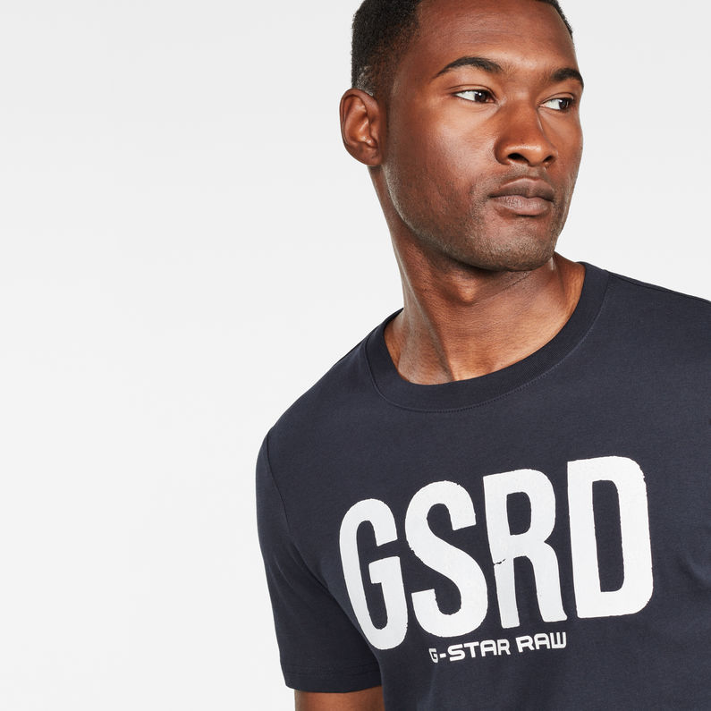 G-Star RAW® T-shirt Graphic 5 Slim Bleu foncé detail shot