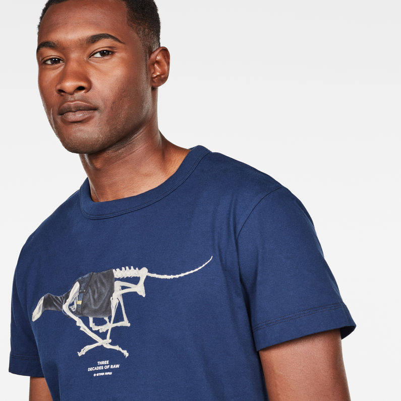 G-Star RAW® Camiseta 30 Years Azul oscuro detail shot