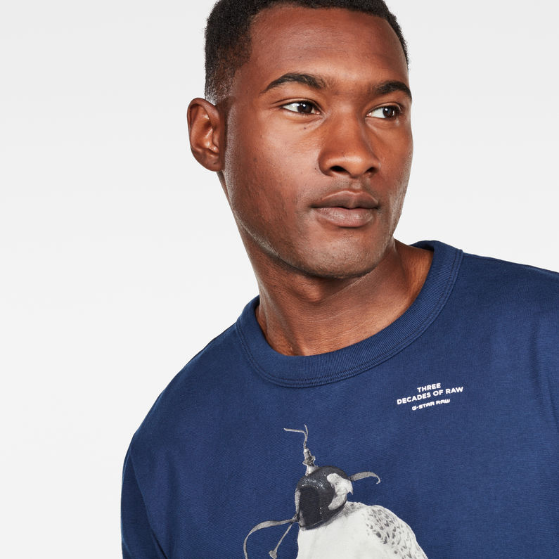 G-Star RAW® Camiseta 30 Years Azul oscuro detail shot
