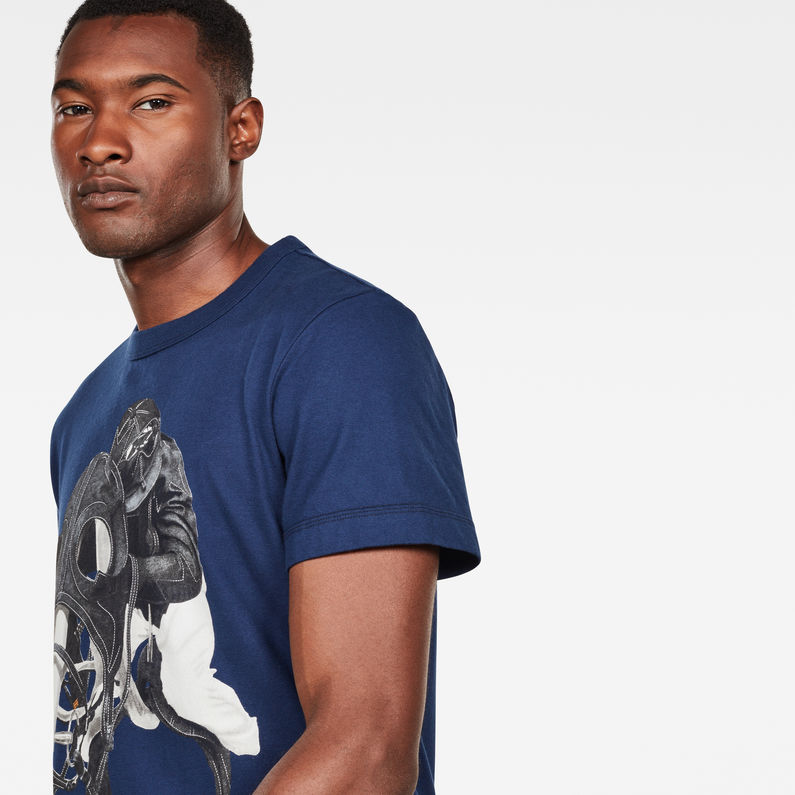 G-Star RAW® T-shirt 30 Years Bleu foncé detail shot
