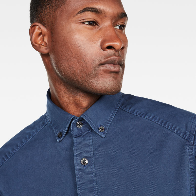 G-STAR® Stalt Button Down Pocket Straight Shirt Dark blue detail shot