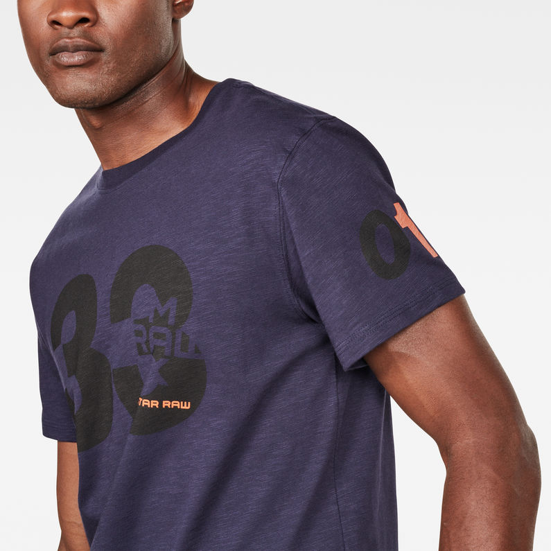G-Star RAW® MAXRAW III 3301 Graphic T-Shirt Bleu foncé detail shot