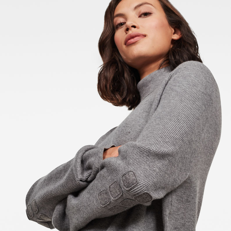 G-Star RAW® City Armour Turtle Knitted Sweater Grey detail shot