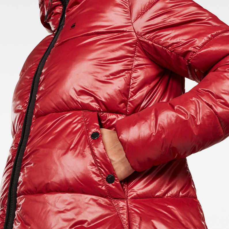 G-Star RAW® Chaqueta Whistler Hooded Quilted A-line Rojo detail shot