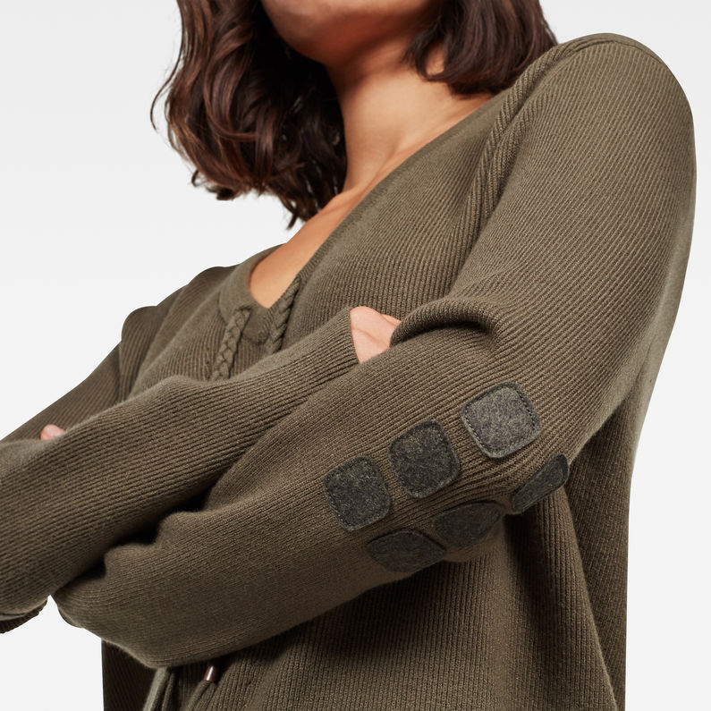 G-Star RAW® Suéter City Armour Knitted Verde detail shot