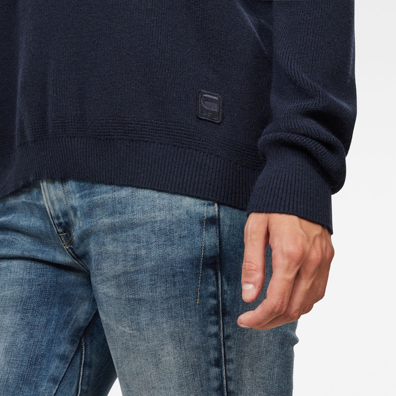 G-Star RAW® Knitr Knitted Sweater Dark blue detail shot