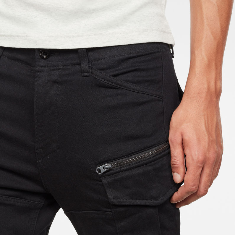 G-Star RAW® Pantalon Rovic Zip 3D Skinny Noir detail shot