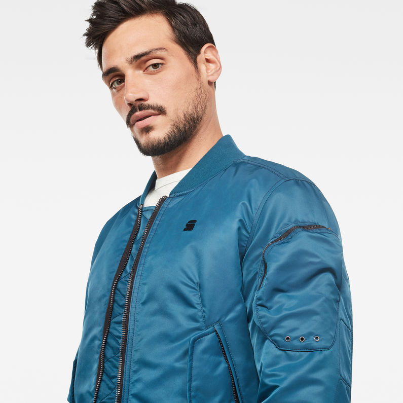 G-STAR® Arris Bomber Jacke Mittelblau detail shot
