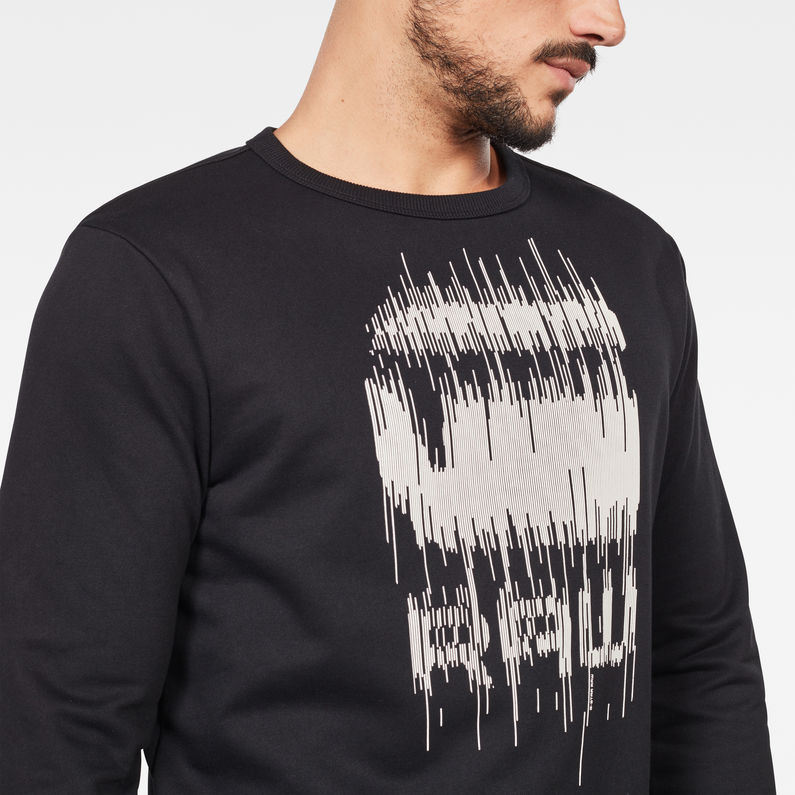 G-Star RAW® Sweat Graphic 8 Noir detail shot
