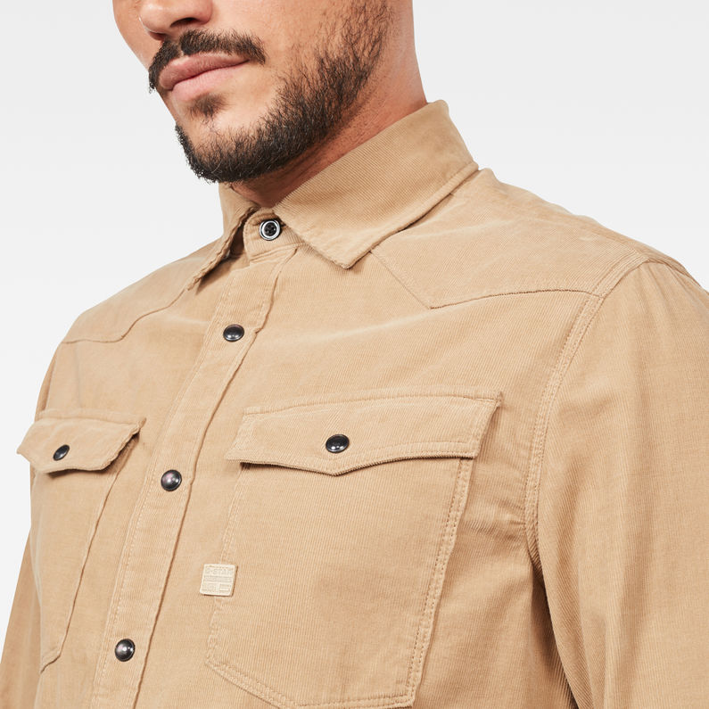 G-Star RAW® 3301 Slim Shirt Brown detail shot