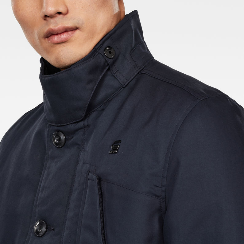 G-STAR® Scutar Utility Padded Trenchcoat Dunkelblau detail shot